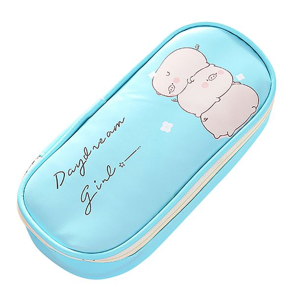 

cute student pen case cartoon leather pencil box pouch holder bag