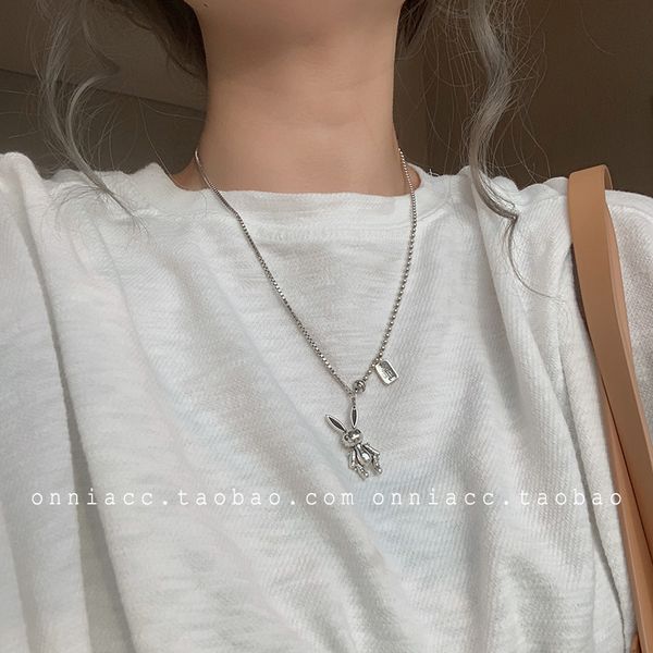 

корейский стиль тондэмун кролик мелких животных ожерелья женских ключицы цепь s925 серебра тайского серебра ретро личность наплыв евро, Silver