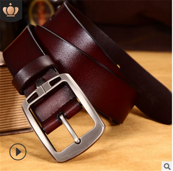 

selling men simple and comfortable black and nine red belt silver pin buckle buckle design belt of shipping costs, Black;brown