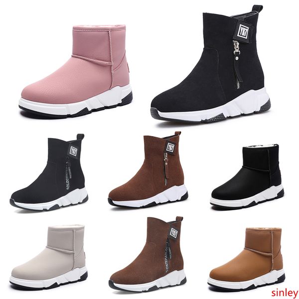 

мода desginer non-brand зимние ботинки женщин тройной черный красный бежевый коричневый замша снег ботильоны keep warm 35-40 стиль 14 ритейл