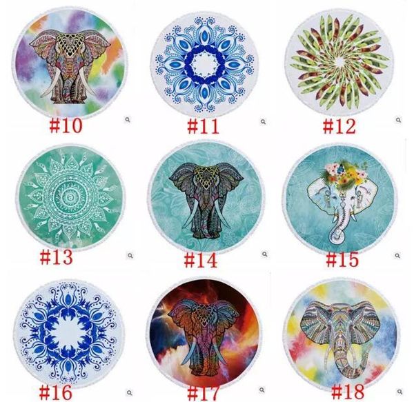 

unicorn beach towels round microfiber tassel tapestry home tablecloth beach covers shawl wrap yoga mat towel 65 styles