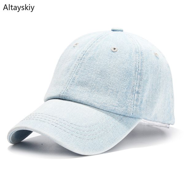 

baseball caps women denim solid summer outdoor sun shade womens cap leisure trendy chic simple all-match korean style fashion, Blue;gray