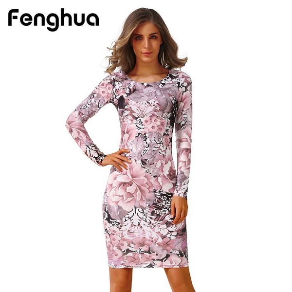 

fenghua women summer dress 2019 plus size casual vintage evening party dresses large elasticity long-sleeve floral dress, Black;gray