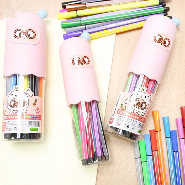 

wholesale 12pcs/lot markers creative stationery washable watercolor pen student children non-toxic color writing painting pens brush barrel