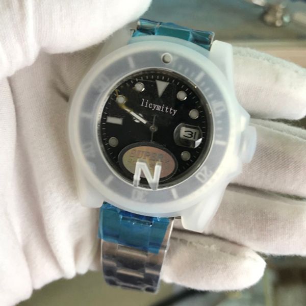 

2020 new mens watches v3 version eta 2813 wristwatch 50m waterproof sapphire ceramic bezel glide lock stainless steel st9 solid clasp, Slivery;brown