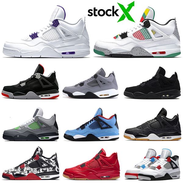 

stock x 4 4s basketball shoes metallic pack black cat 2019 bred cool grey rasta mens trainer sport designer sneakers 7-13