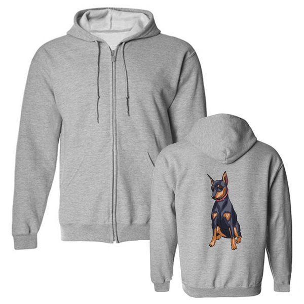 

miniature pinscher breed dog fashion hoodies men's fleece sweatshirt male sell streetwear, Black