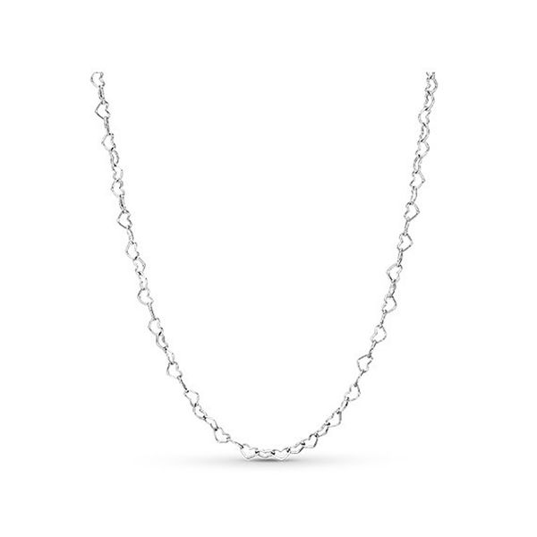 

2019 [new] 925 sterling silver heart connected 925 silver necklace simple adjustable female 397961 ing