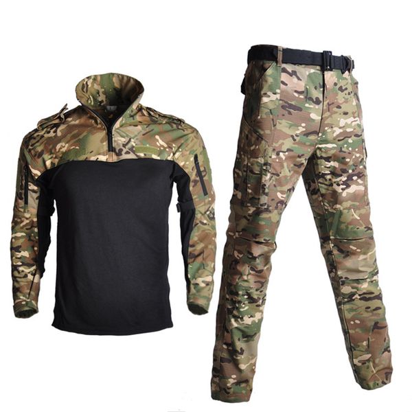 

tactical camouflage uniform men us army clothes paintball combat shirt + cargo pants hunting suit, Camo