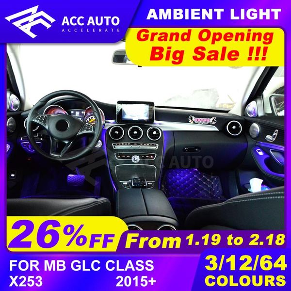 

led turbine air vent car air condition outlet interior decoration ambient light for a/c/e/glc/cla class w205 w213 x253 w117