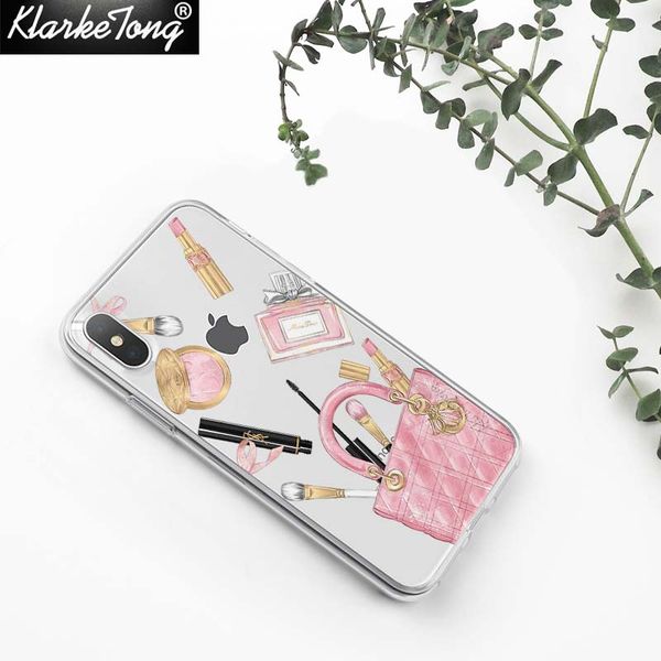 

косметический макияж прозрачный телефон чехол для iphone 11 pro xs max xr 8 7 6s plus 5s clear tpu задняя крышка