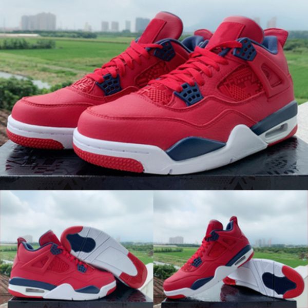 

new 2019 4 se fiba men basketball shoes 4s gym red/white-metallic gold-obsidian sport shoes sneakers with box 40-47