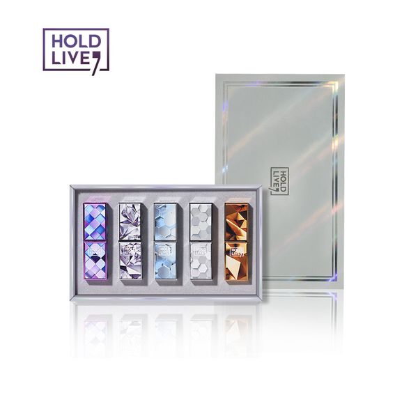 

hold live 5pcs/set textured lipstick starry glitter flash queen velvet matte moisturing long lasting women lipstick