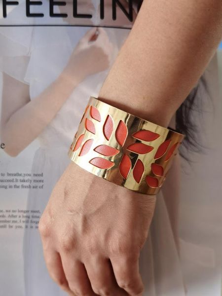 

shiny gift 4cm na pink irremovable leather accept customize georgettes leather diy bijoux femme gold bracelet, Black