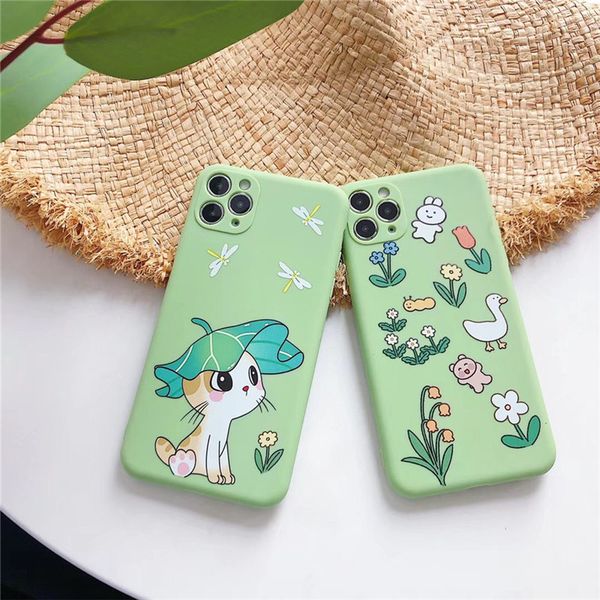 

забавный мультфильм cat pattern телефон обложка для iphone 11 pro x xr xs max 7 8 7plus мягкой силиконового вернуться тп чехол встроенной кр