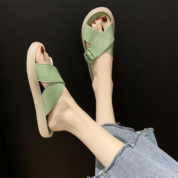 

shoes low transparent slippers slipers women loafers slides flat rubber 2020 soft pu basic rome casual fashion, Black