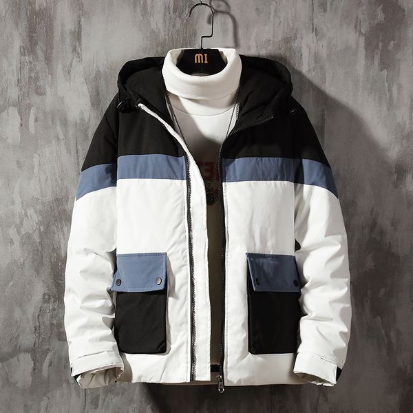 

men's down & parkas han edition tide winter coat thickening cotton-padded clothes men jacket brief paragraph ja, Black