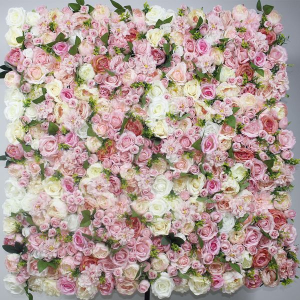 

10pcs/lot mix color with leaf artificial rose wedding flower wall backdrop arch table centerpiece decorations