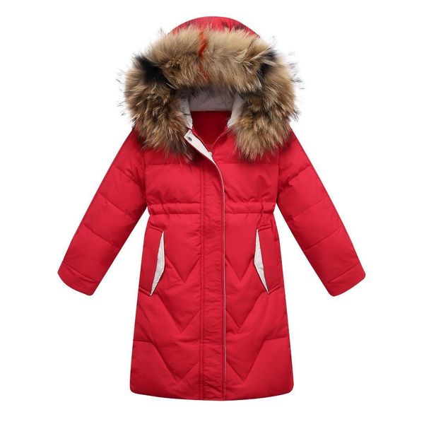 

2019 girls down jacket clothing warm clothes new kids winter thicken parka real fur children outerwear coats, Blue;gray