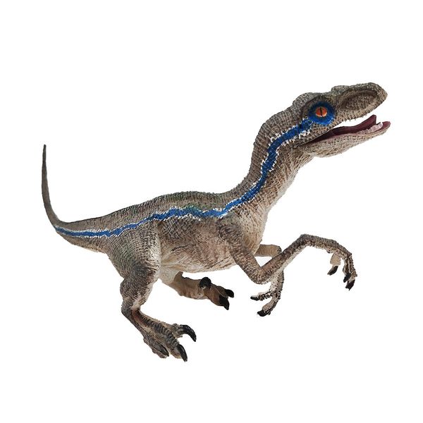 

blue velociraptor dinosaur action figure animal model toy collector