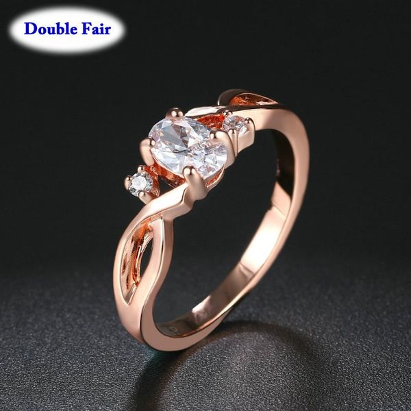 

fashion spiral rose gold women rings for anniversary inlaid with oval shiny cubic zirconia jewelry wholesalae dwr785, Golden;silver