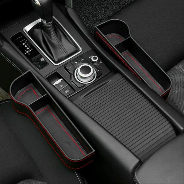

storage box car organizer seat gap pu case pocket car seat side slit for wallet phone coins cigarette keys cards for universal