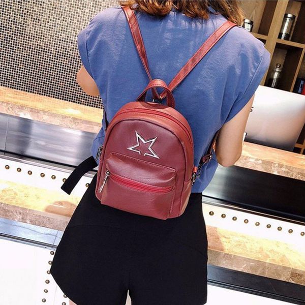 

мода дикий рюкзак женщины простой искусственная кожа сумка ретро стиль ремень плеча посланник двойного назначения сумка молния