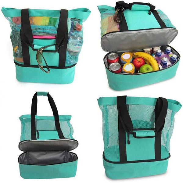 

изоляция многофункциональный пляжный ланч сумка кемпинг с застежкой-молнией пикник открытый портативный свежий сохраняя сохранение тепла, Blue;pink
