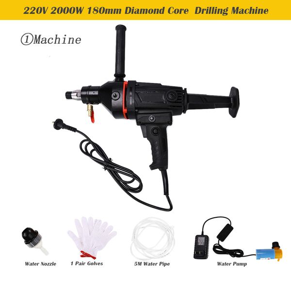 

220v 2000w 180mm handheld diamond core drill concrete core drilling machine wet/dry electric drill water with water pump