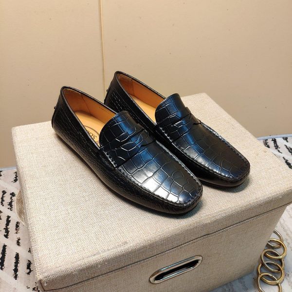 

new style luxury men's casual formal wear leather shoes fashion brand classic retro men's shoes atmospheric design men's must, Black