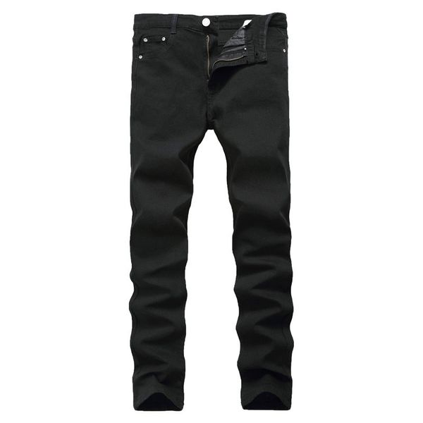 

designer new men's body in the street small feet pants elastic black cotton straight tube in the waist jeans, Blue