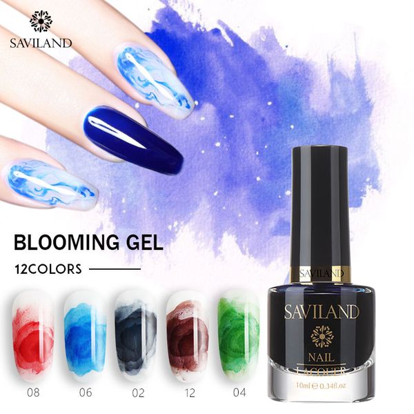 

saviland 10ml blossom nail gel nail art diy magic blooming effect flower gel polish soak off uv glue varnish, Red;pink