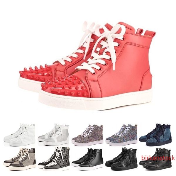 

wholesale designer shoes studded spikes flats shoes s shoes luxury mens womens party lovers genuine leather sneakers