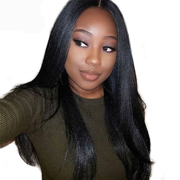 

brazilian straight 13x6 lace front human hair wigs for women 150% density pre plucked deep part wig dolago remy black