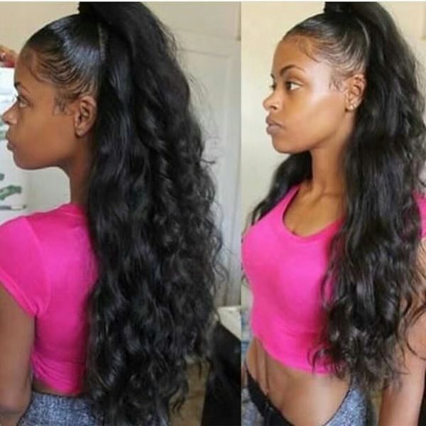 Body Wave Ponytails Clip In On Hair Extensions Pony Tail 24inch