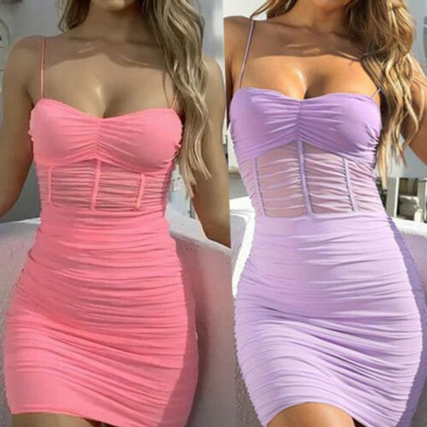 

2019 women bandage bodycon casual sleeveless club mini dress new, Black;gray