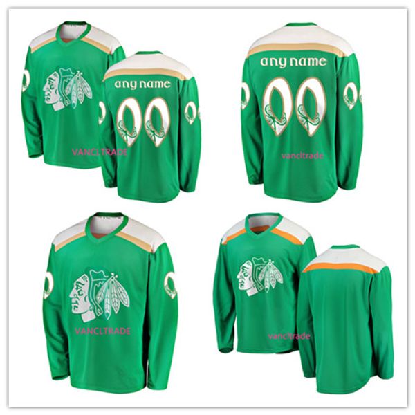 

кустом грин 2019 день св. патрика джерси 19 джонатан тоуэс 68 слейтер коеккок 50 кори кроуфорд 88 патрик кейн чикаго блэкхокс джерси, Black;red