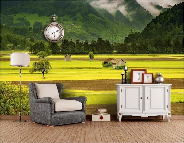 

3d wallpaper custom p mural farm landscape background wall painting at the foot of the mountain wallpaper for walls 3 d
