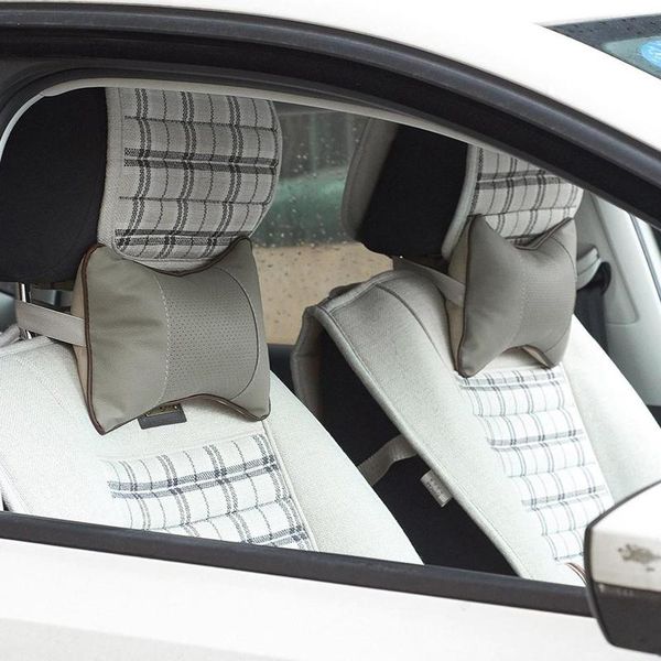 

1 pc chair cushion faux leather cushion hole-digging car headrest supplies neck safety pillow for auto decorative