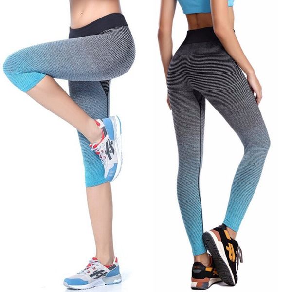 

2019 women yoga sport leggings summer capri pants for running fitness gym clothes elastic capris gym athletic sports leggings, White;red