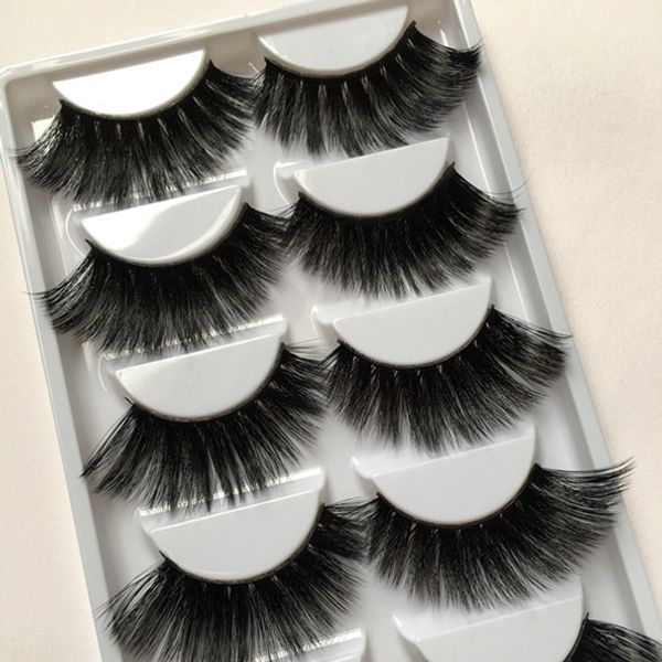

new 5 pairs natural false eyelashes thick 3d mink lashes long black soft mink eyelashes makeup eyelash extension faux lashes