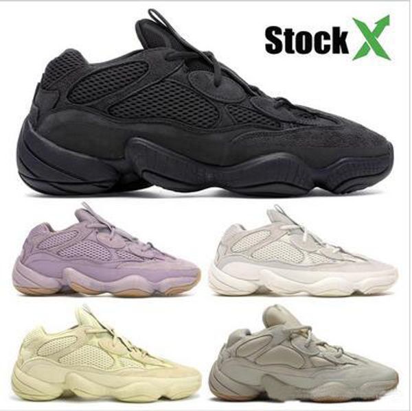 

new kanye west desert rat 500 soft vision stone bone white blush utility black salt running shoes men women designer sneakers