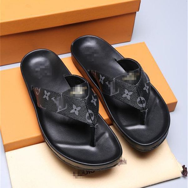 

new men designer flip flops sandals designer slides summer fashion luxury flat sandals slippers, Black