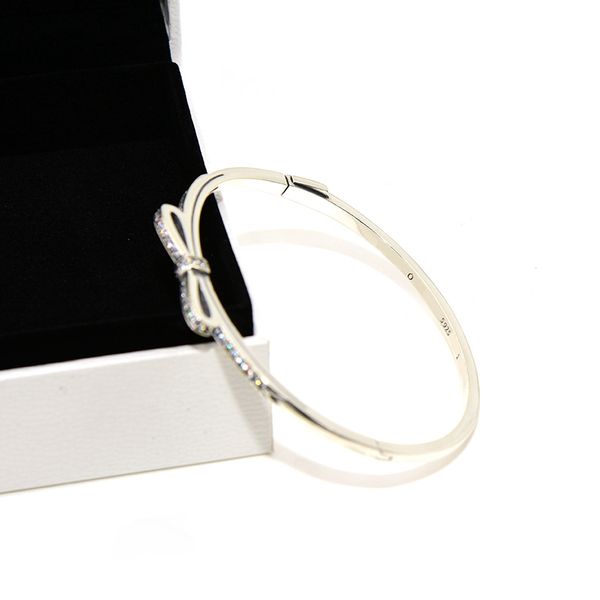 

new fashion bow bracelet for pandora jewelry 925 sterling silver with cz diamond trend wild temperament ladies bracelet with box, Black
