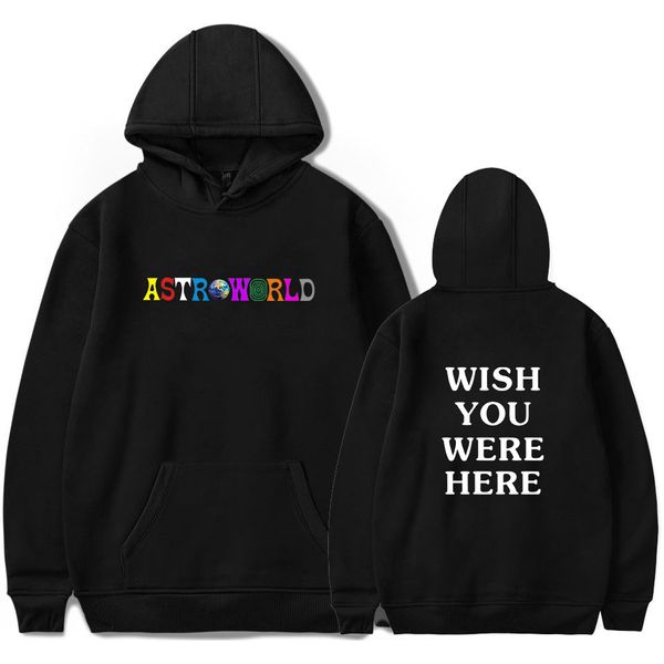 

travis scotts astroworld hoodie men's embroidered letter print i hope you are here hoodie with american size, Black