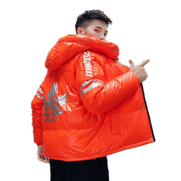 

men's down & parkas winter white duck jacket men hooded coat fashion thick liner male warm clothes, Black