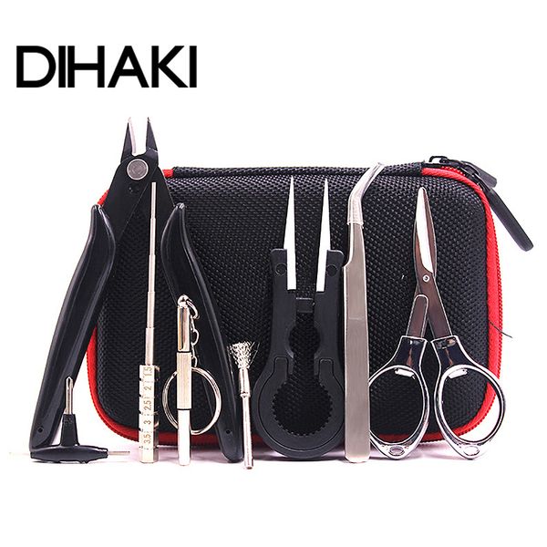 

mini vape diy tool set bag tweezers pliers wire heaters kit coil jig winding for packing electronic cigarette accessories