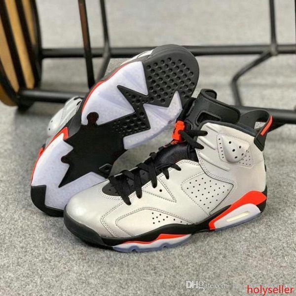 

2019 new 6 reflective black orange mens basketball shoes uptempo 3m 6s reflective silver reflective infrared foam infrared sneakers