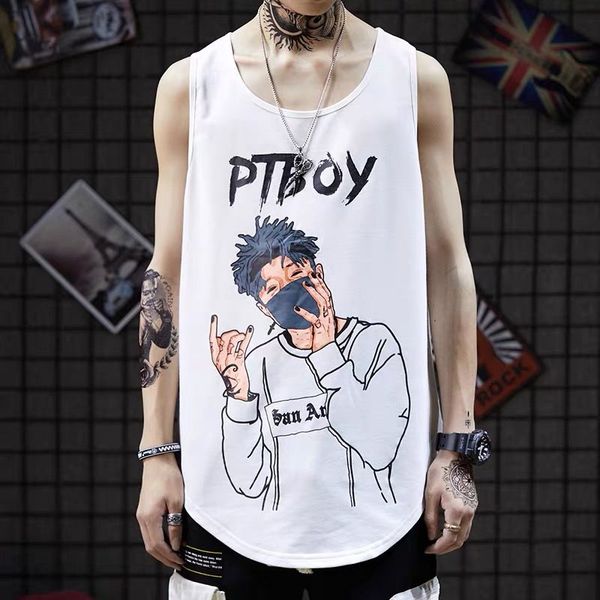 

2020 men bodybuilding clothing fitness men shirt crossfit vests cotton singlets muscle gyms undershirt sleeveless shirt work, White;black