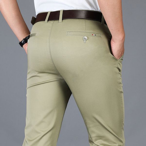 

2019 summer clothes mens suit pants lycell tencel men business pants slim fit high quality cotton casual suit trousers man, White;black